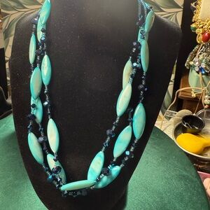 Source‎ Unknown Blue Necklace with Multi-Strand Design
